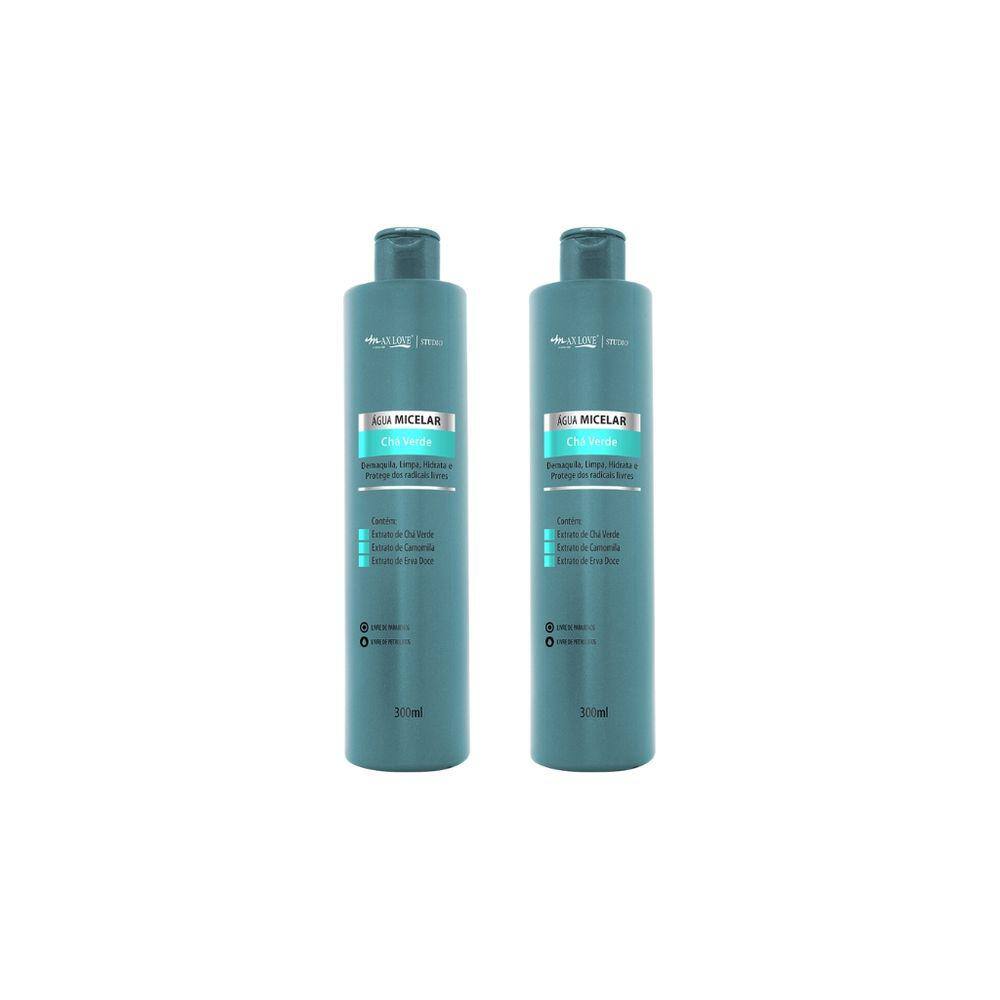 Agua Micelar Max Love Cha Verde 300ml-Kit C/2un