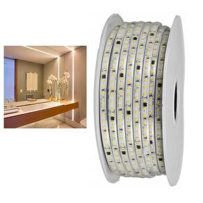 Fita de Led SMD 3000K 127V 100 metros Fita Dupla Face Perfil Sala Quarto Jardim Gesso Sanca