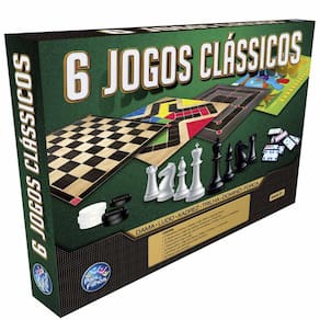 Jogo de Tabuleiro Clássico 6 em 1 - 233 Peças