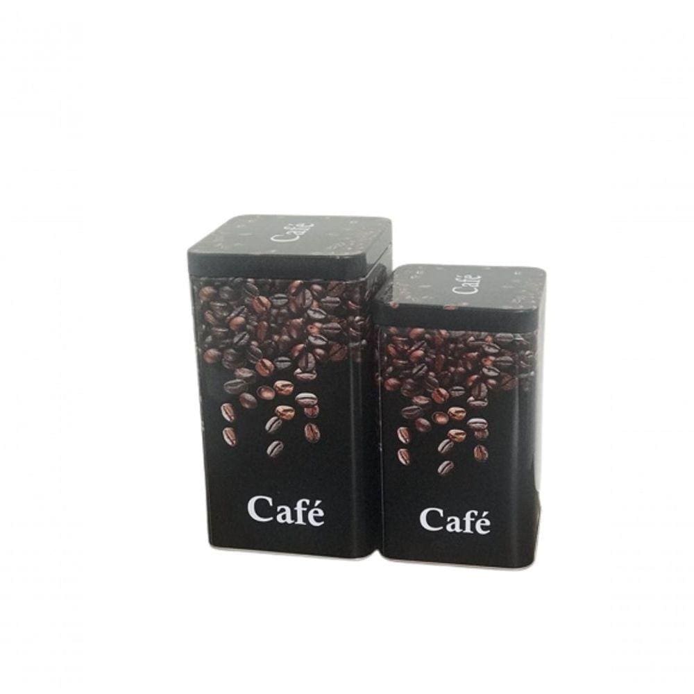 Conjunto Com 02 Latas De Metal 8247 - Y888 Café
