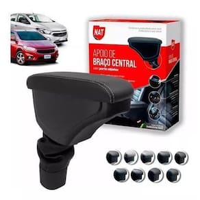Apoio De Braço Encosto Onix Prisma Preto Com Linha Branca