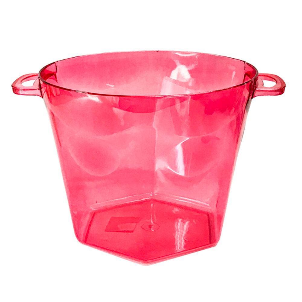 Balde de Gelo Acrílico Vermelho Cristal - 4250ml