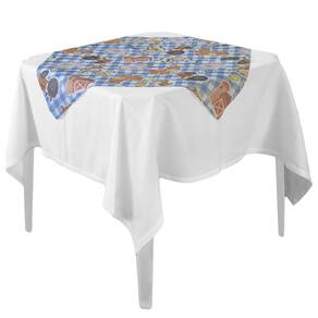 Toalha de Mesa Fazendinha Azul Tnt 70cm x 70cm - 5 Unidades