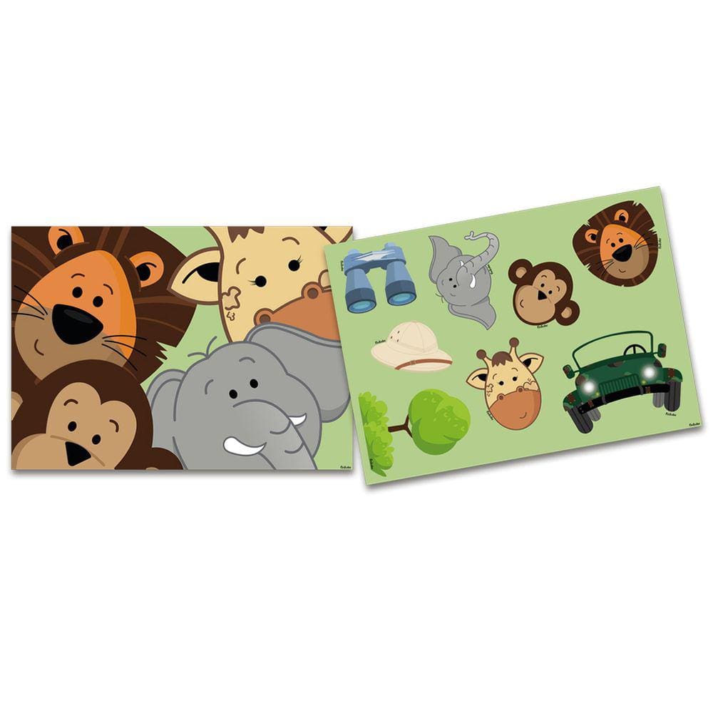 Kit Decorativo Safari Animais - 9 Itens
