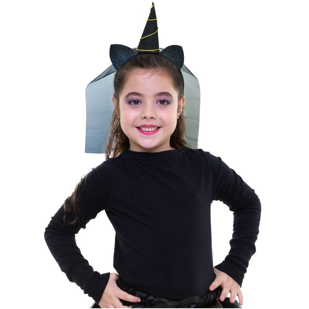 Tiara Infantil Halloween Unicórnio das Trevas