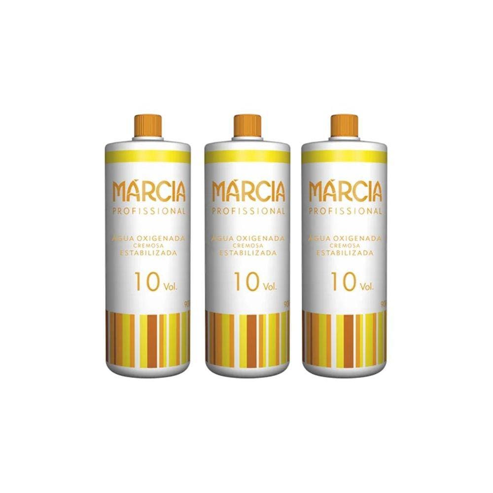 Água Oxigenada Marcia 900ml 10 Volumes Cremosa - Kit C/ 3un