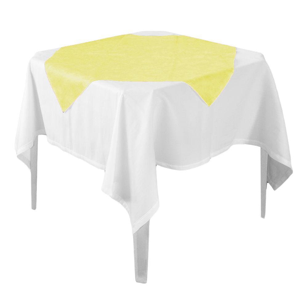 Toalha de Mesa Liso Amarelo Tnt 70cm x 70cm - 10 Unidades