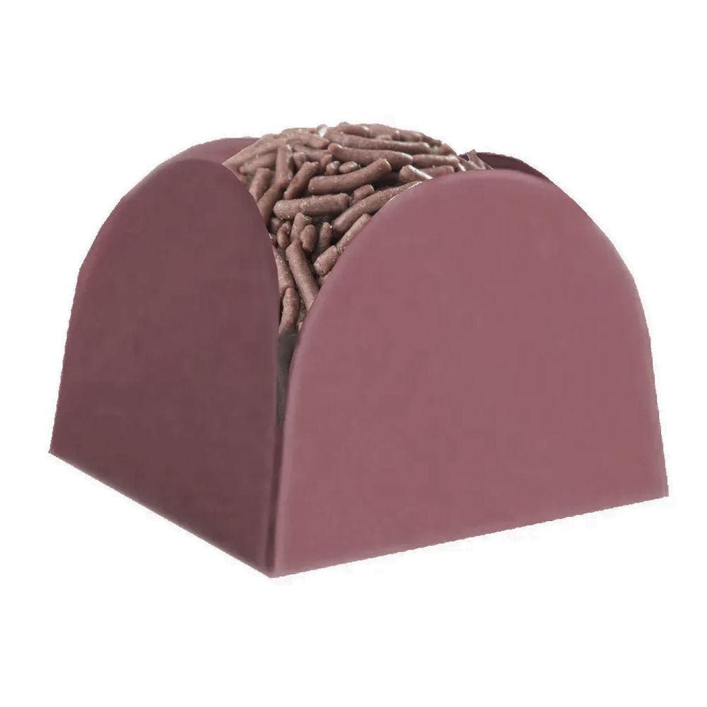 Porta Forminha 4 Pétalas Liso Marsala - 50 Unidades