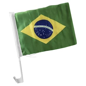 Bandeira do Brasil para Carro Tecido 20cm x 30cm 10 Unidades