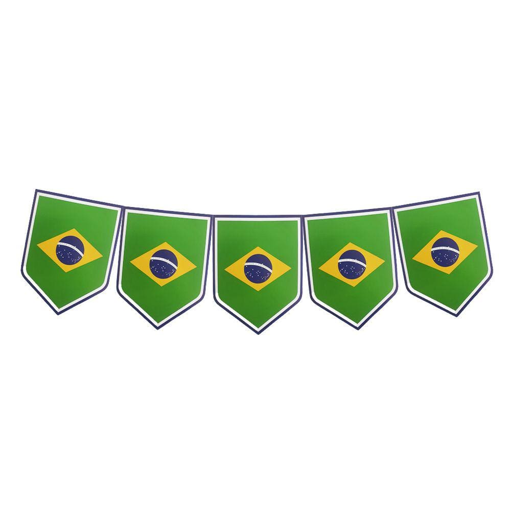 Faixa Decorativa Bandeirinhas Brasil 8m x 18cm