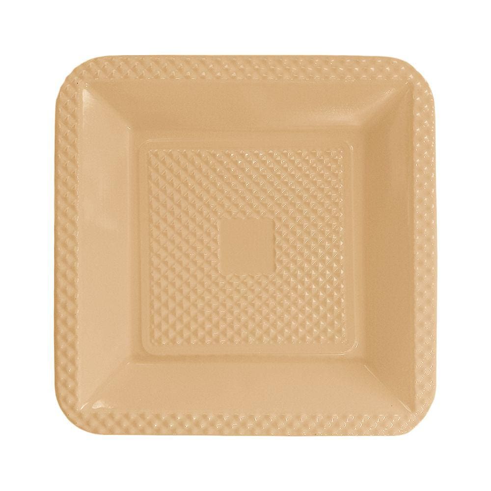 Prato Descartável Laranja Candy Quadrado 15cm - 10 Unidades