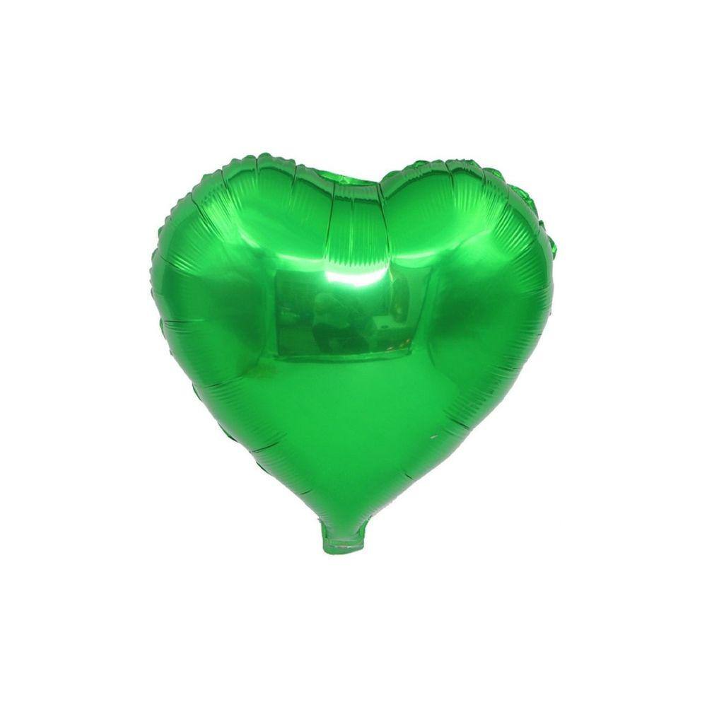 Balão Metalizado Coração Verde - 10 Polegadas