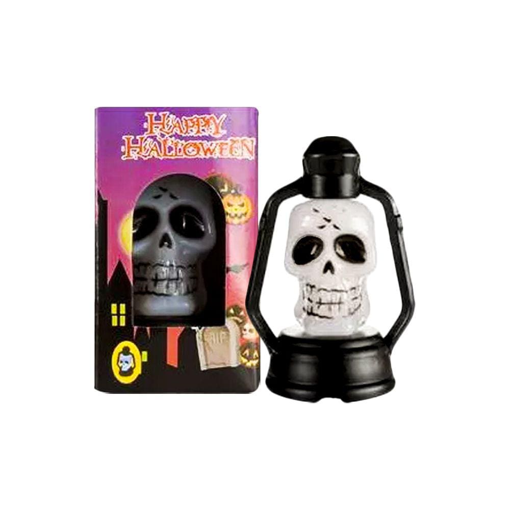 Luminária Lampião de Caveira Halloween com Luz