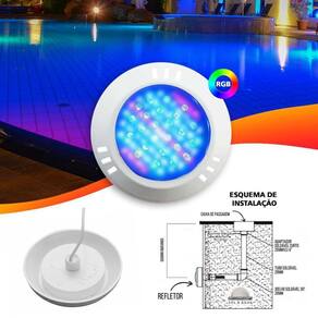 Refletor Luminária Para Piscina Power Led 5w Abs Multicolori