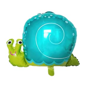 Balão Metalizado Caracol Azul e Verde Limão - 16 Polegadas