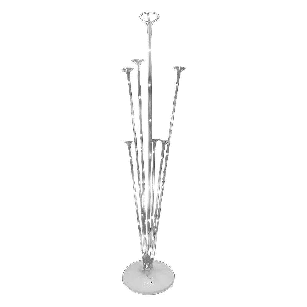 Suporte De Balões Com Base Branca e Leds Brancas - 70cm