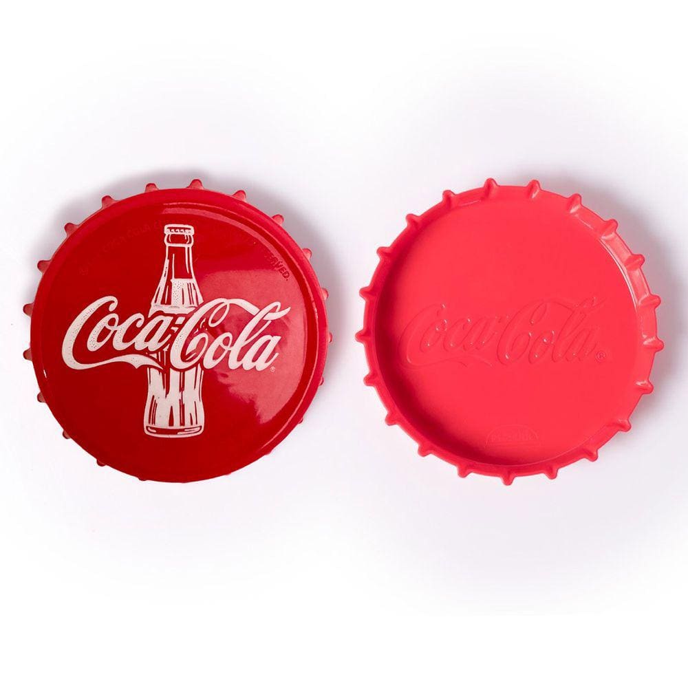 Porta Copos Coca Cola Vermelho e Branco 8,5cm - 6 unidades