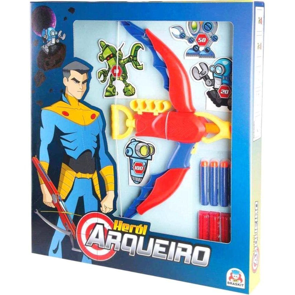 Arco Herói Arqueiro Brinquedo c/ Alvo De Pontos Criança