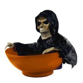 Balde de Halloween Caveira com Sensor Som e Luz