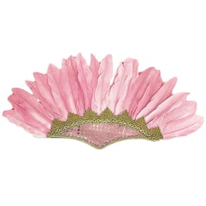 Cocar Indígena de Carnaval Rosa Claro de Penas