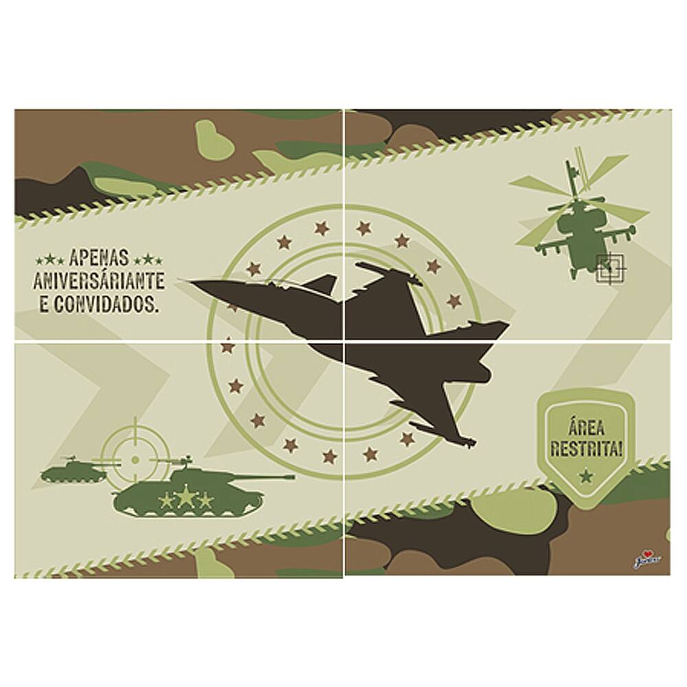 Painel Decorativo Exército 1,25m x 0,89m - 4 Partes