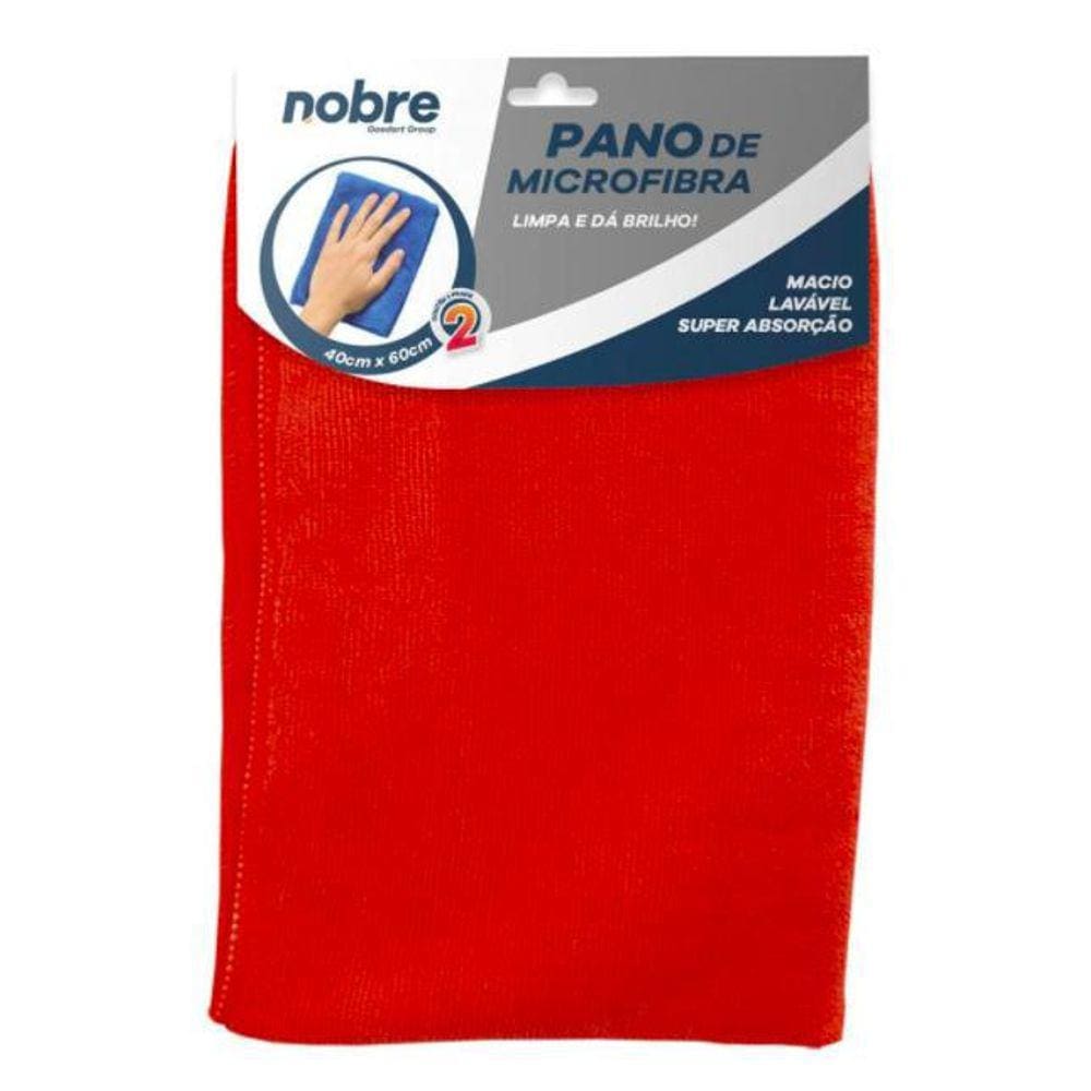 Pano De Microfibra 40X60Cm 2 UN Vermelho - Nobre