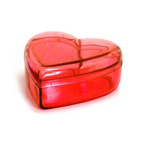 Caixa Acrílica Coração Vermelha 4cm x 2cm - 10 Unidades