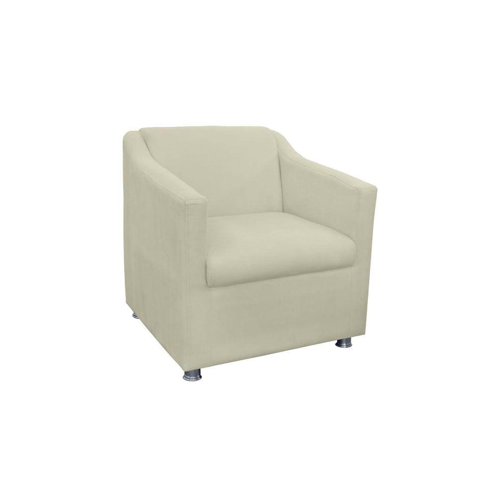 Poltrona Tilla Recepção Suede Bege - Vallisa Decor