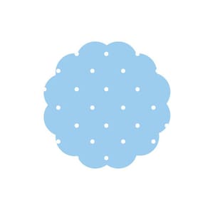 Fundo para Docinhos Azul com Branco Poá - 7cm