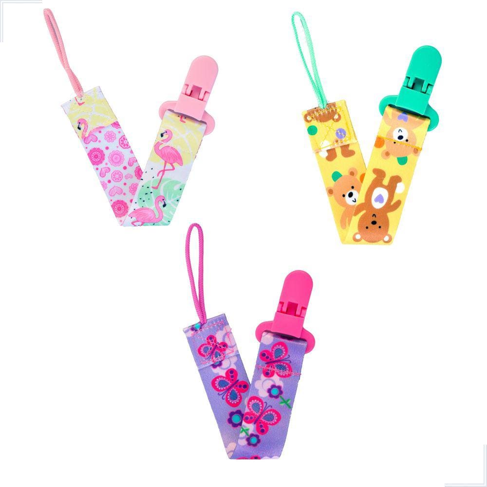 Kit 3 Prendedor De Chupeta Pietra Baby