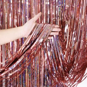 Cortina Fitas Metalizadas Rose Gold - 1x2m