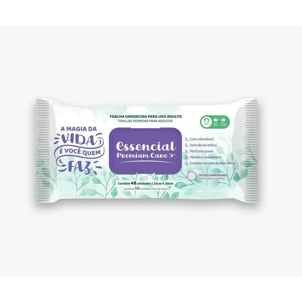 Toalha Umedecida Essencial Care Adulto 48 fls
