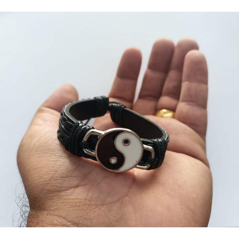 Pulseira Simbolo Yin Yang Bem E O Mal Ajustavel Amarrar