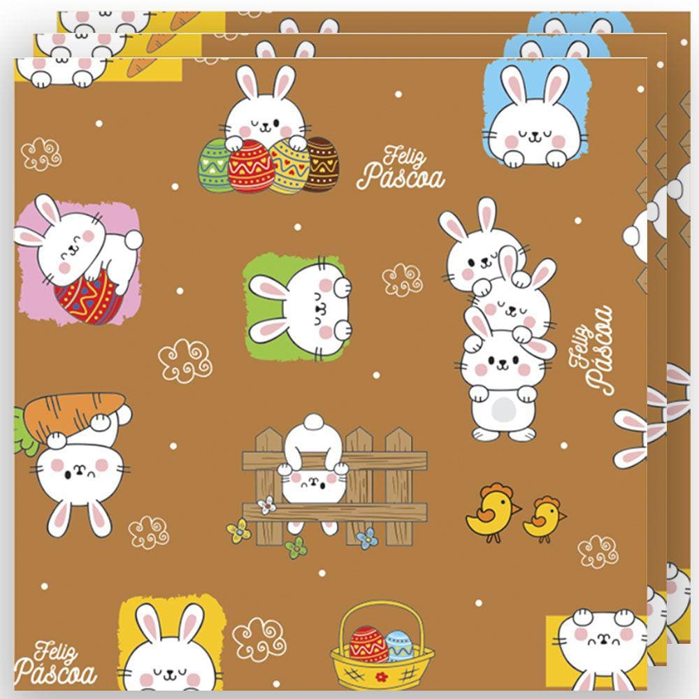 Embalagem para Ovo de Páscoa Turminha Feliz 69cm x 89cm - 3 Un