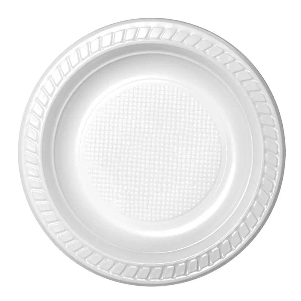 Prato Descartável Branco para Festa 15cm - 10 Unidades