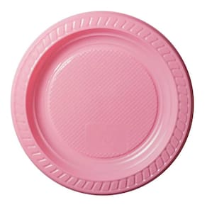 Prato Descartável Rosa para Festa 15cm - 10 Unidades