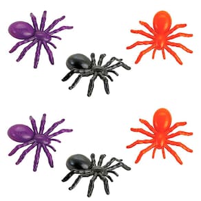 Aranha de Plástico Colorida - 6 Unidades