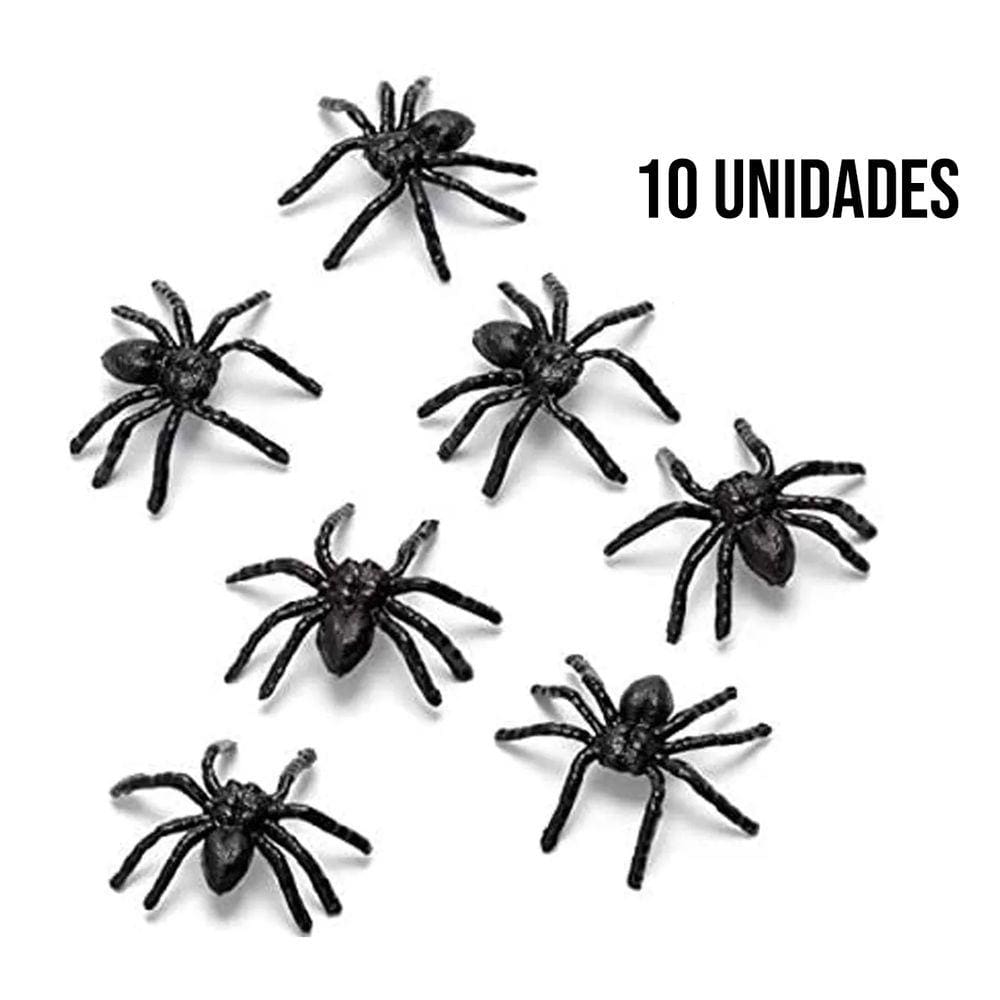 Aranha de Plástico Preta - 10 Unidades