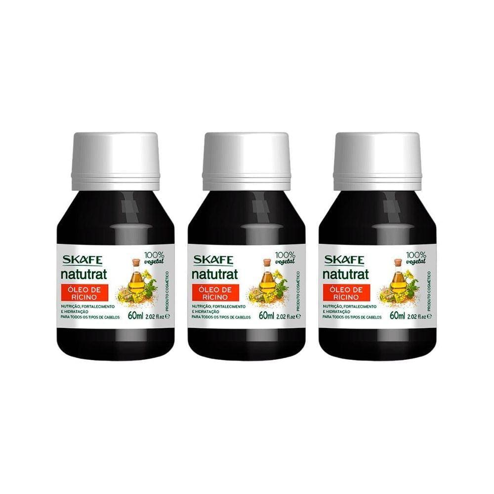 Oleo Capilar Skafe Natutrat Ricino 60Ml-Kit C/3Un