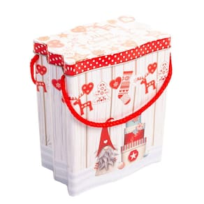 Lata para Presente de Natal com Alça - 14cm x 9cm x 17cm