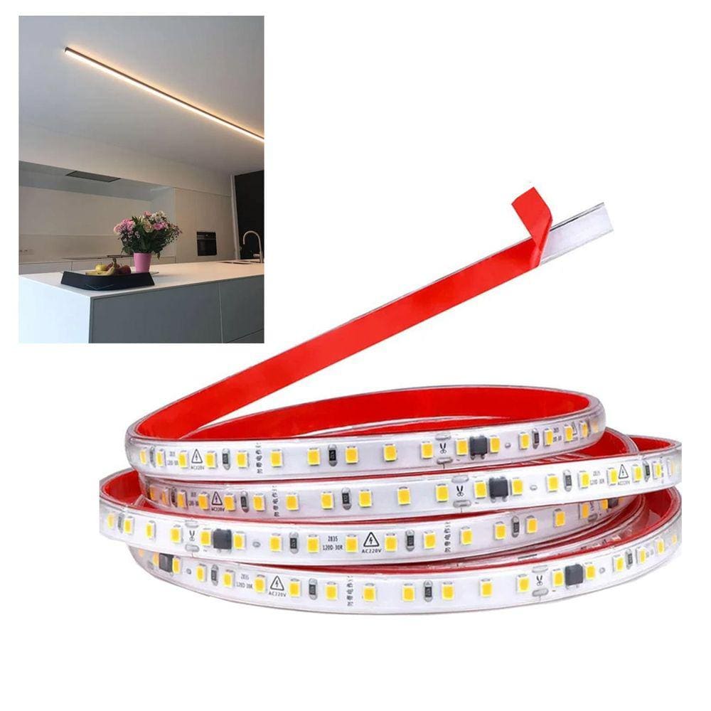 Fita de Led SMD 4000K 127V 3 Metros Plug Conector Fita Dupla Face Perfil Gesso Sanca Teto Rebaixado