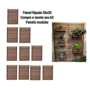 Jardim Vertical Madeira 0,50 X 0,30 3 Unid + 5 Cachepots