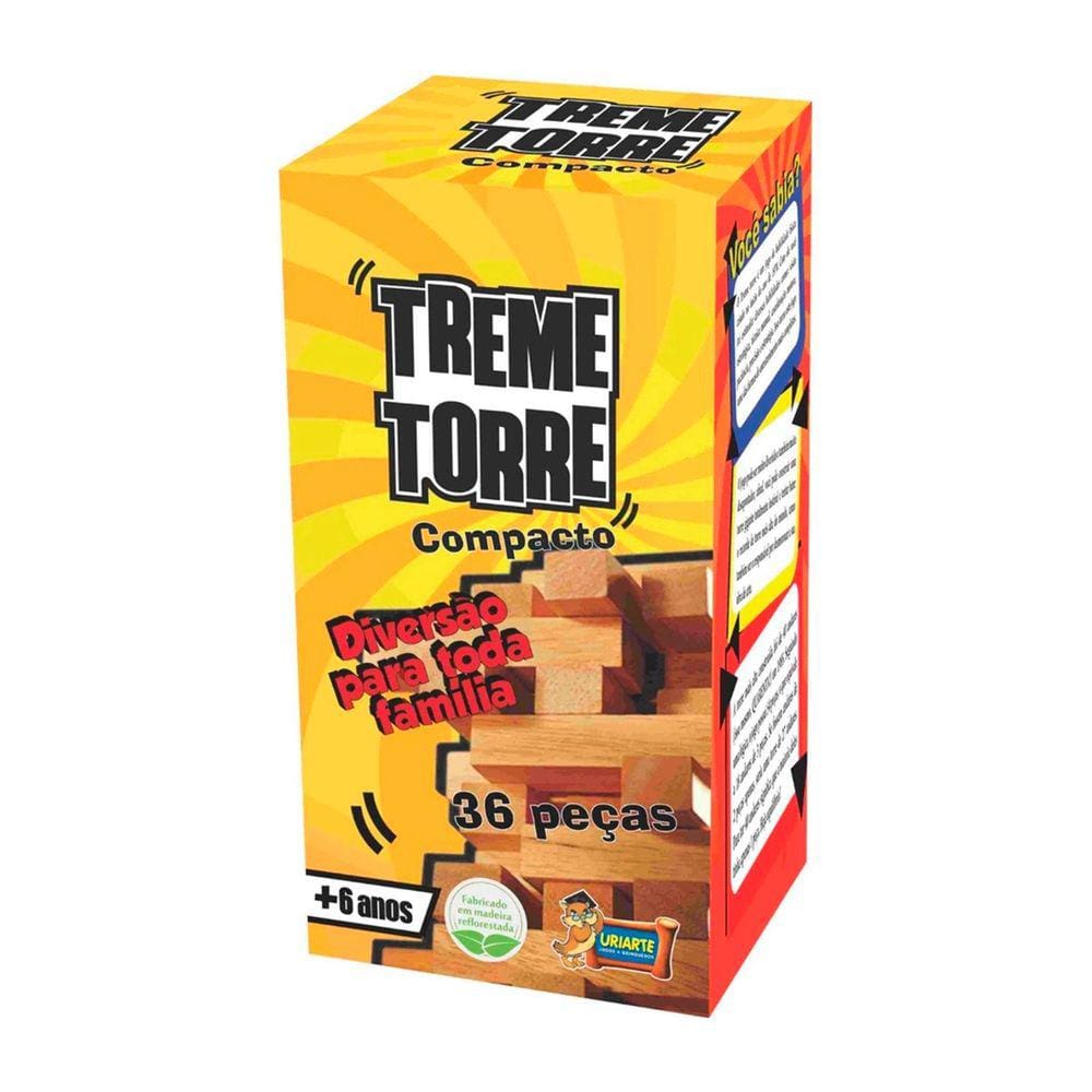 Jogo Treme Torre com Peças em Madeira - 36 Peças