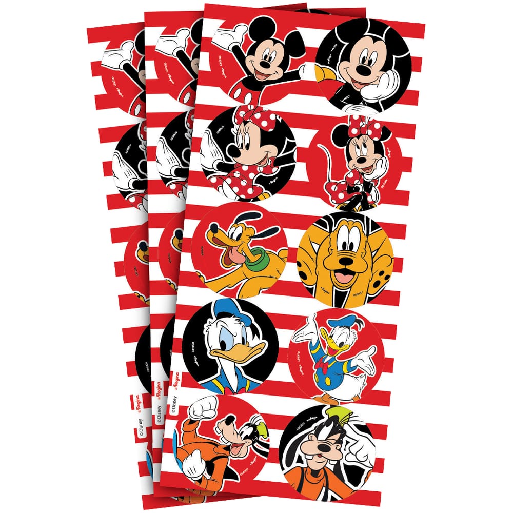 Adesivo Redondo para Lembrancinha Mickey Mouse - 30 Un