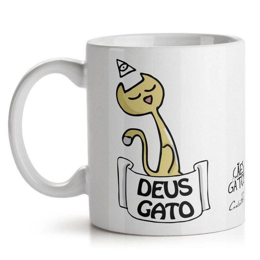 Caneca Usq Cães E Gatos Deus Gato