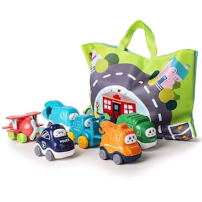 Conjunto de carros de brinquedo ALASOU Baby Truck com tapete de brincadeira/bolsa de armazenamento de 1 a 2 anos