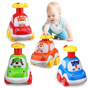 Carros de brinquedo ALASOU Animal para crianças de 1 a 2 anos com 4 motoristas