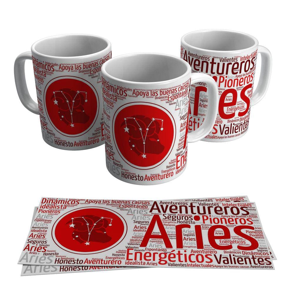 Caneca Signo Áries Virtudes Em Espanhol 325ml