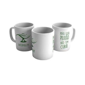 Caneca Personalizada Porcelana Profissão Enfermeiro 325ml