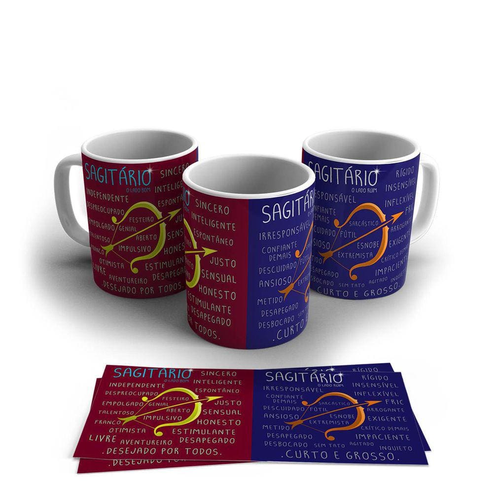 Caneca Personalizada Cerâmica Signo Sagitário 325ml
